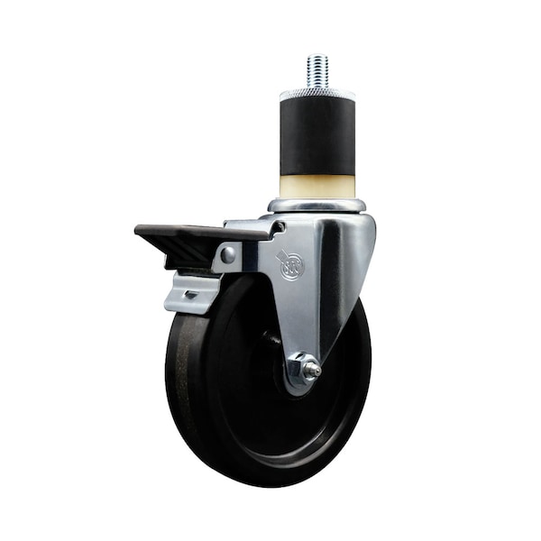 5'' Phenolic Swivel 1-7/8'' Expanding Stem Caster with Brake